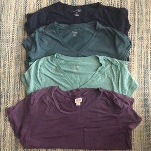 Four mixed match tees